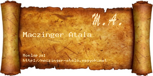 Maczinger Atala névjegykártya